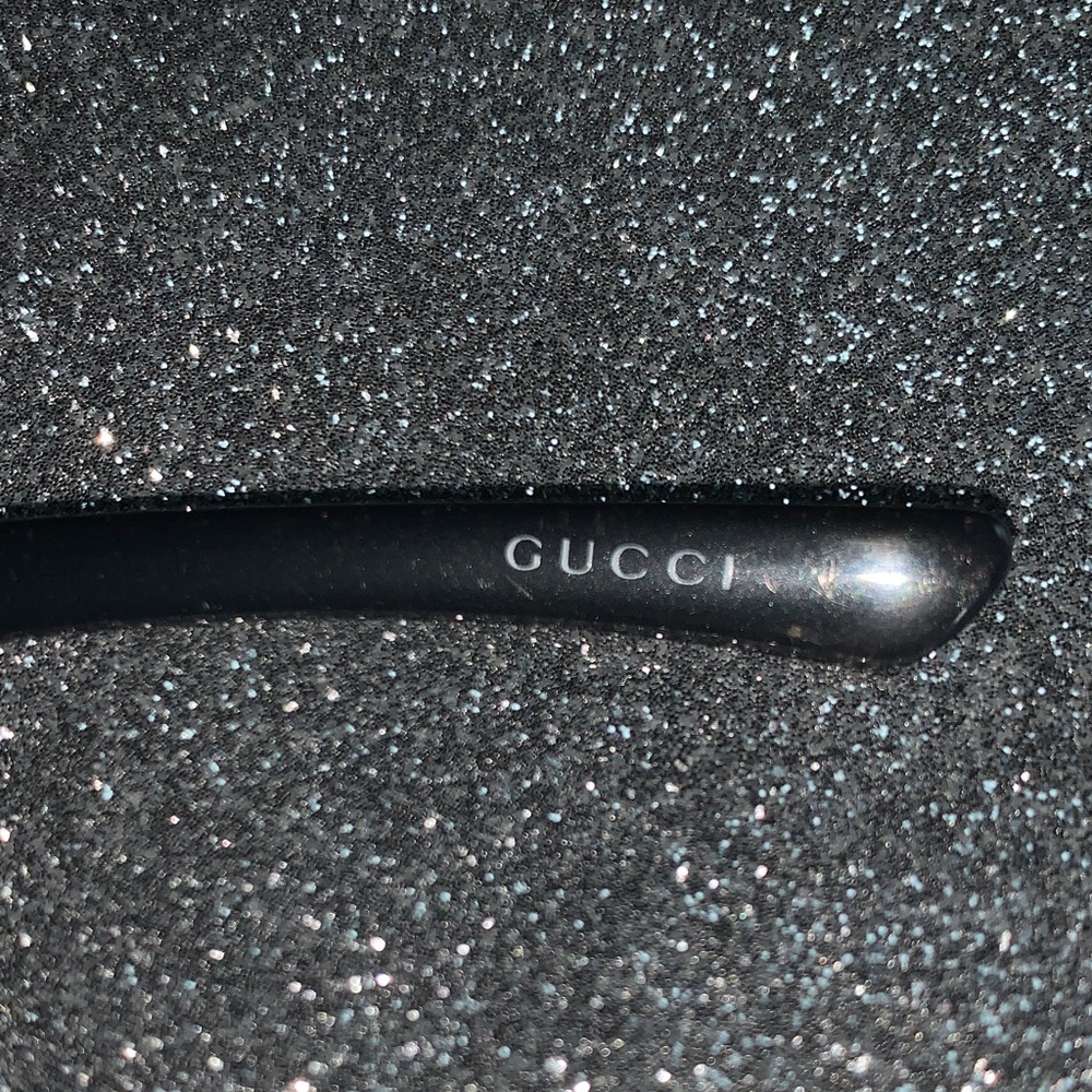 Gucci HorseBit Shiny Black/Gray & Silver Sunglasses - Picture 3 of 16
